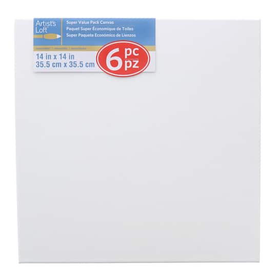 6 Pack 14" x 14" Super Value Canvas by Artist's Loft®